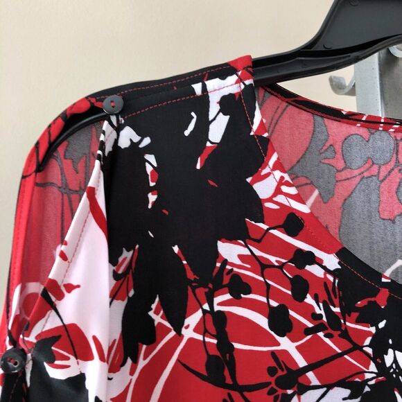 Chico's Womens Tunic Top Size 2 (Large) Open sleeves attached with buttons - Picture 8 of 13